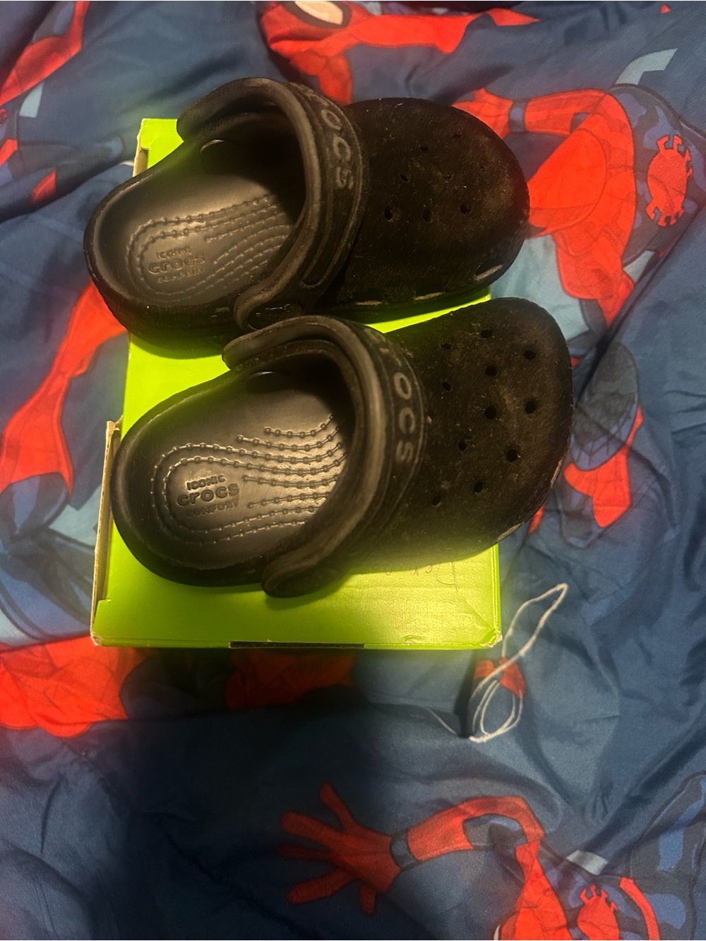 CROCS Kids Black Clog Sandals with Heel Strap